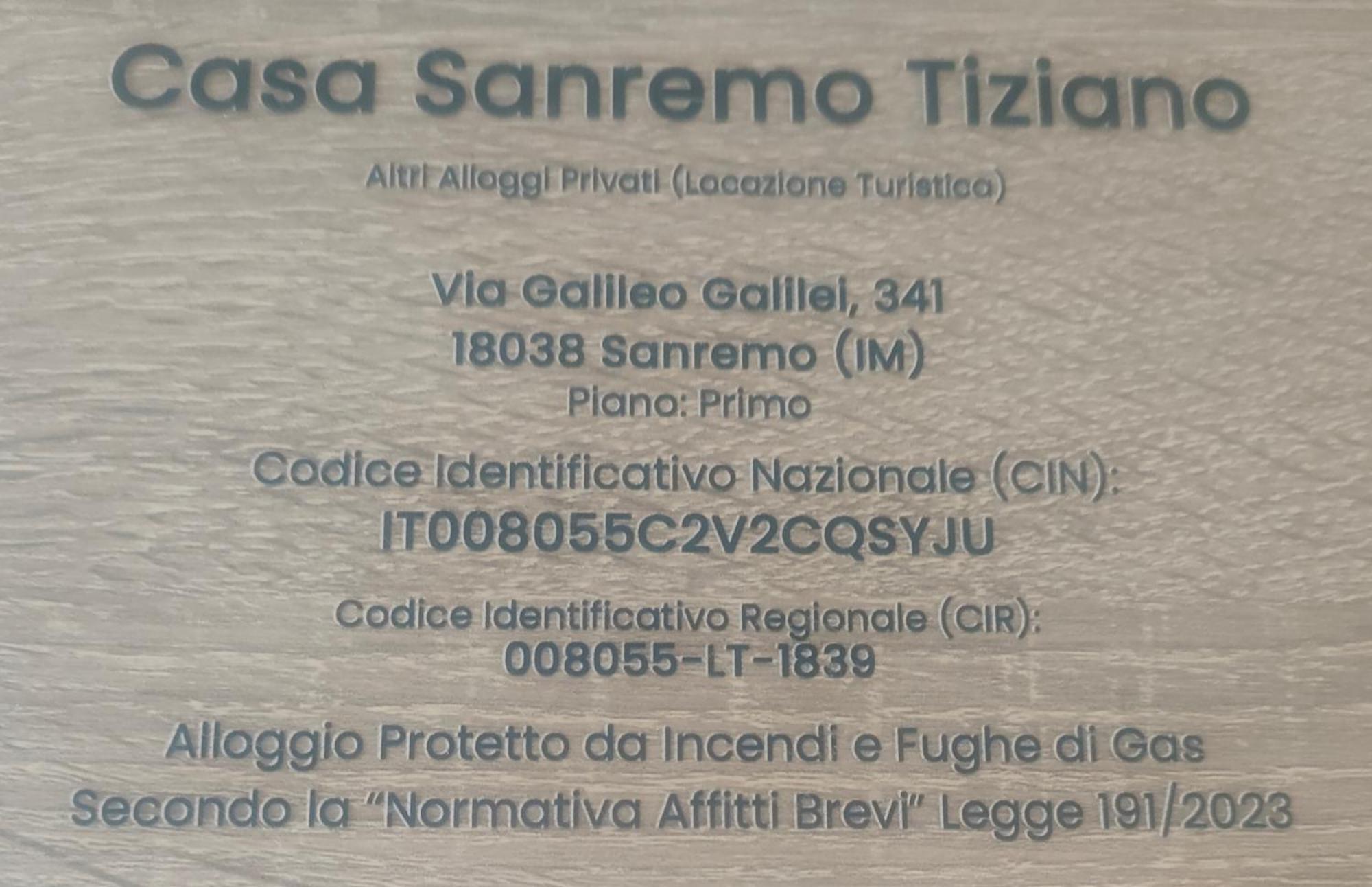 Casa Sanremo Tiziano Parking Gratis Spiaggia 15 Minuti A Piedi Eksteriør bilde